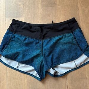 Lululemon OG Speed up Shorts Super Natural Blue Multi Black